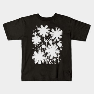 White Flowers Gaffiti Street Art Kids T-Shirt